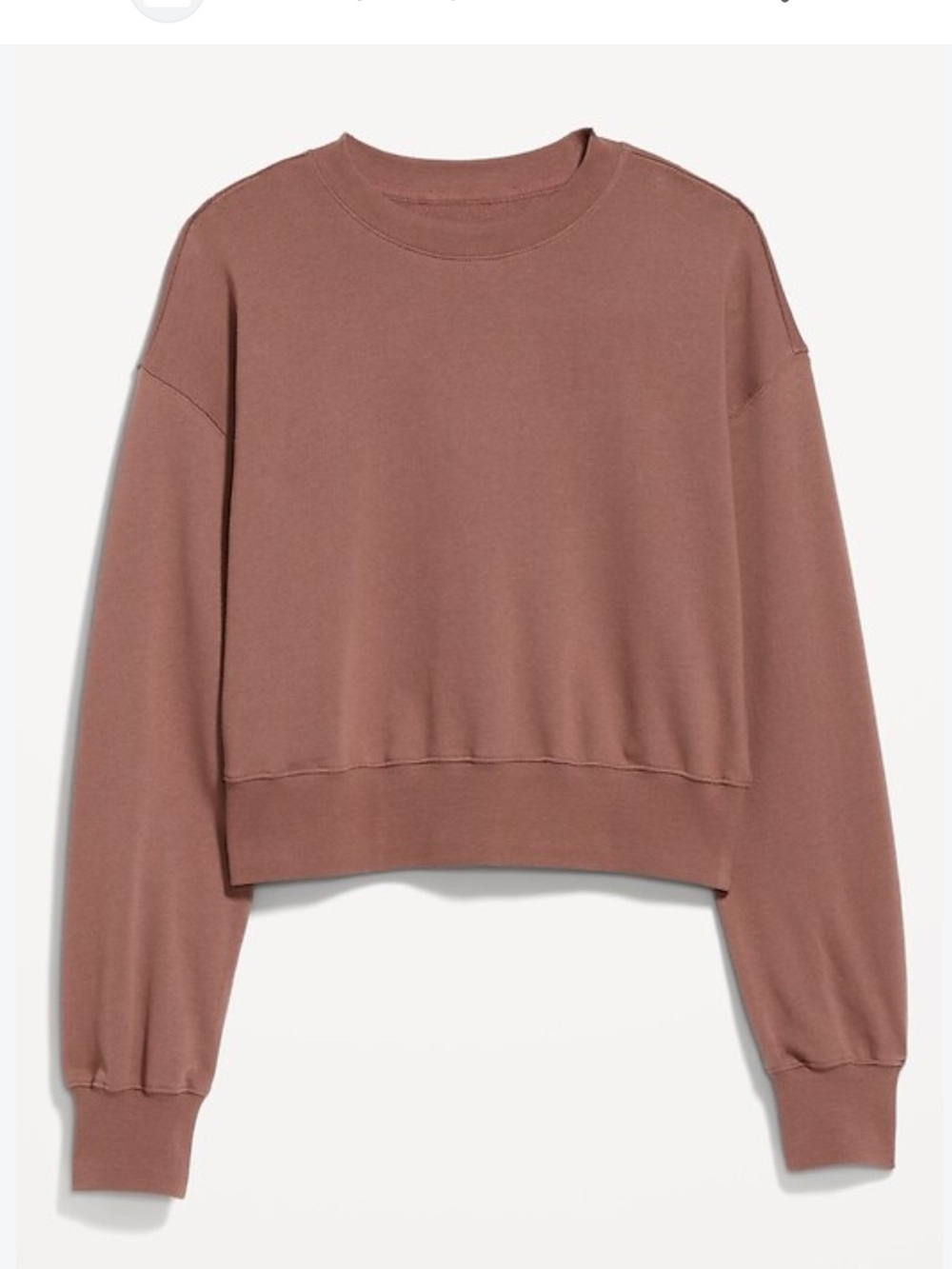 Old Navy Cropped Crewneck Sweatshirt - Dusty Brown